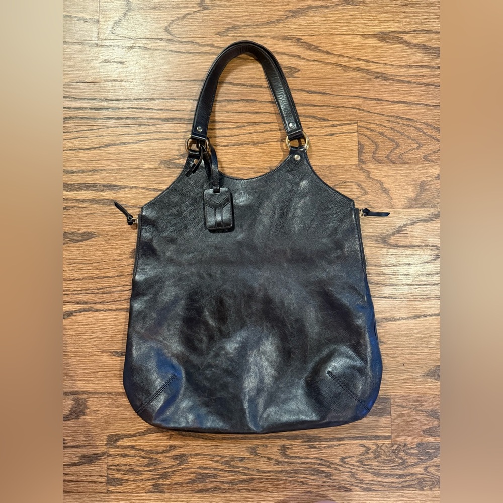 Vintage YSL / Yves Saint Lauren Tribute leather tote | aged black